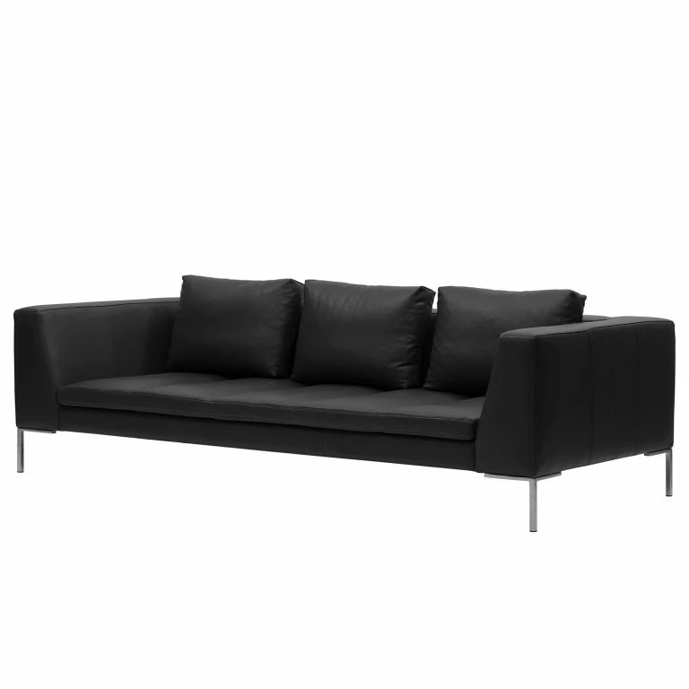 loftscape Studio Copenhagen Canapé Madison (3 places) – Cuir véritable Neka : Noir