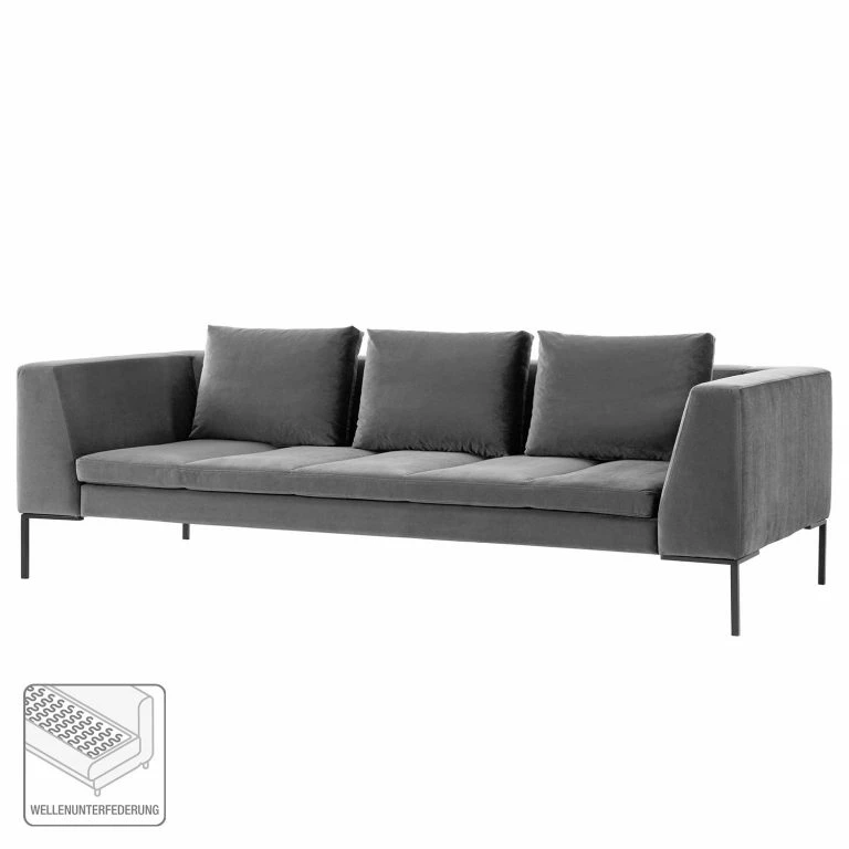 Loftscape Studio Copenhagen Canapé Madison (3-Sitzer) – Velours Shyla: Gris