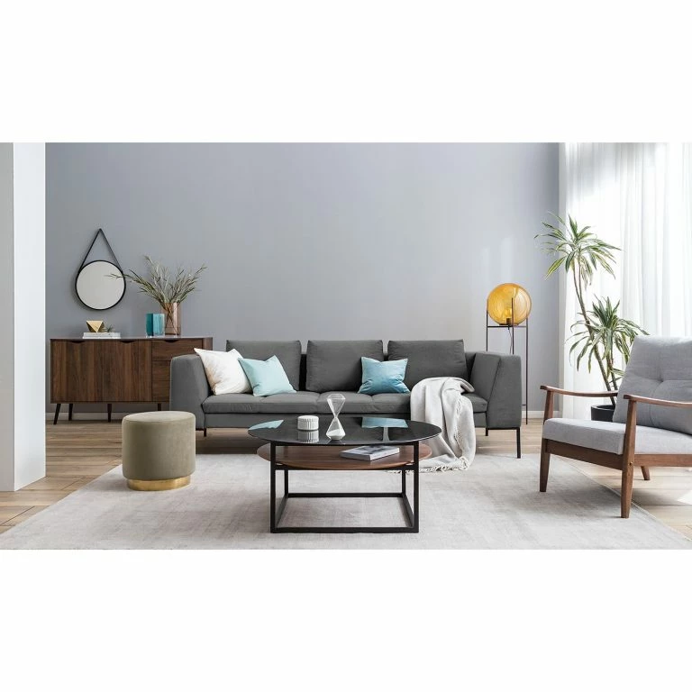 Loftscape Studio Copenhagen Canapé Madison (3-Sitzer) – Velours Shyla: Gris
