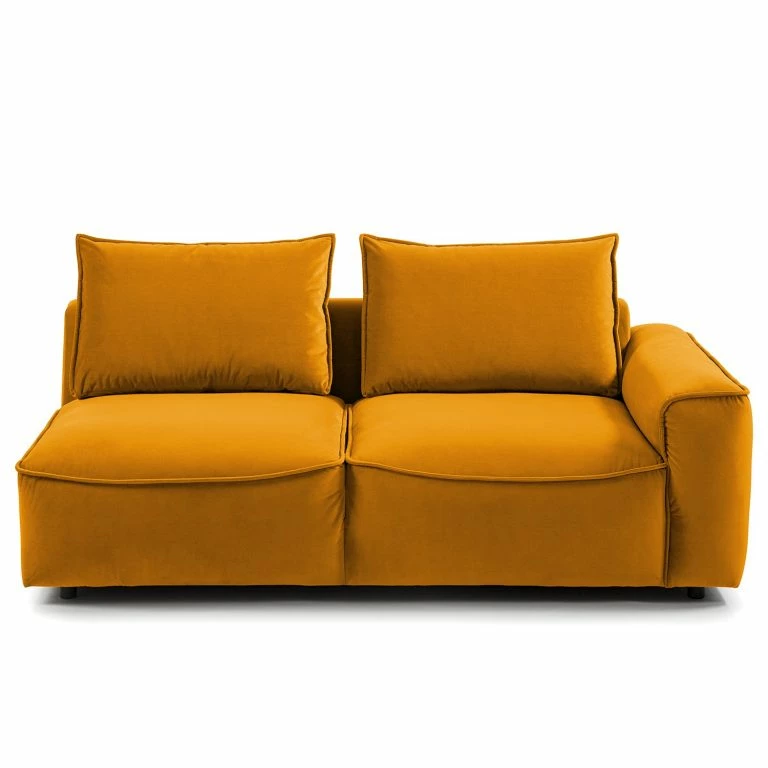Loftscape Studio Copenhagen Canapé Modulable Buckley I (2/3 Places) – Velours Shyla: Orange Jaune – Accoudoir Monté à Droite (vu De Face)