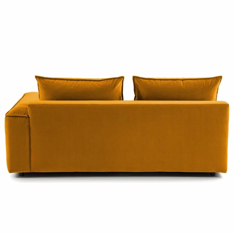 Loftscape Studio Copenhagen Canapé Modulable Buckley I (2/3 Places) – Velours Shyla: Orange Jaune – Accoudoir Monté à Droite (vu De Face)