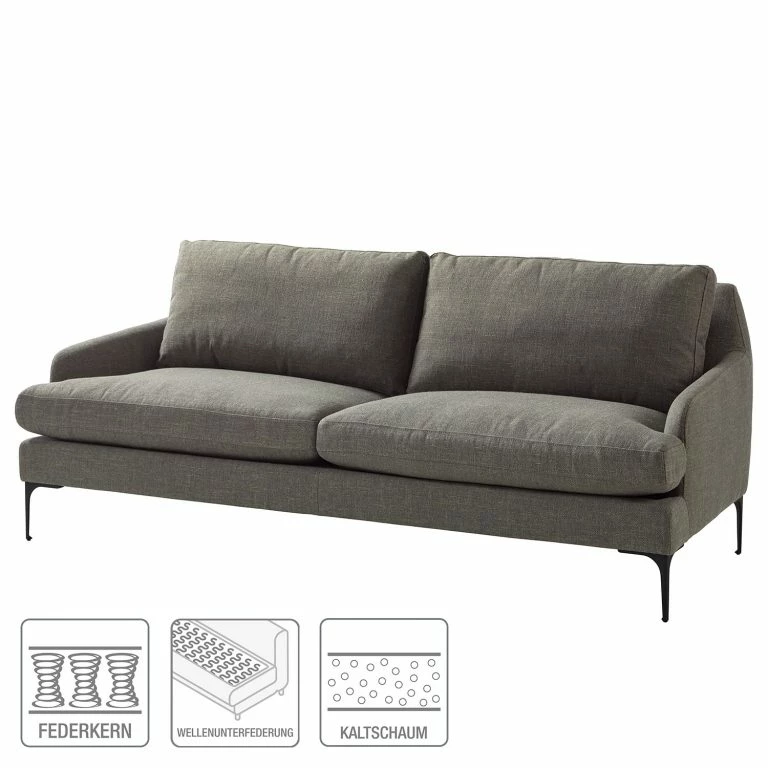 Loftscape Studio Copenhagen Canapé Peritz (3 Places) – Tissu – Gris / Beige