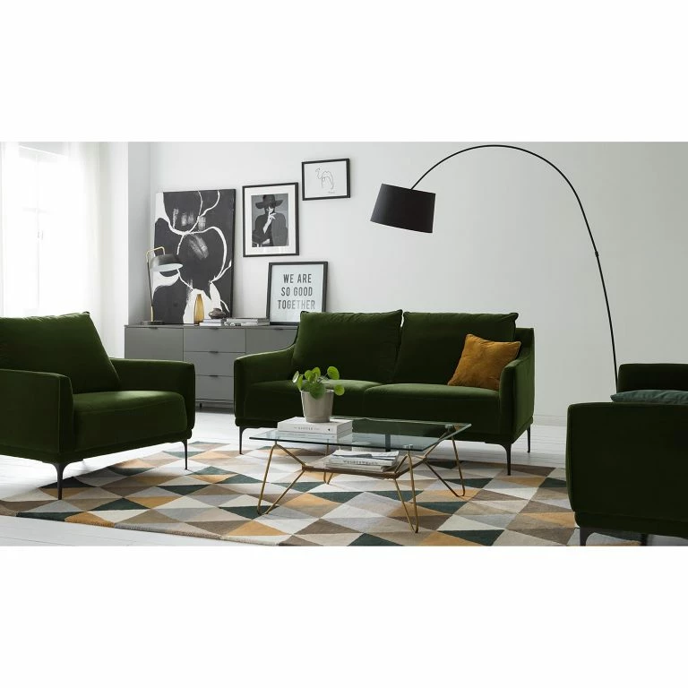 Loftscape Studio Copenhagen Canapé Pouch (2 Places) – Velours – Vert Foncé