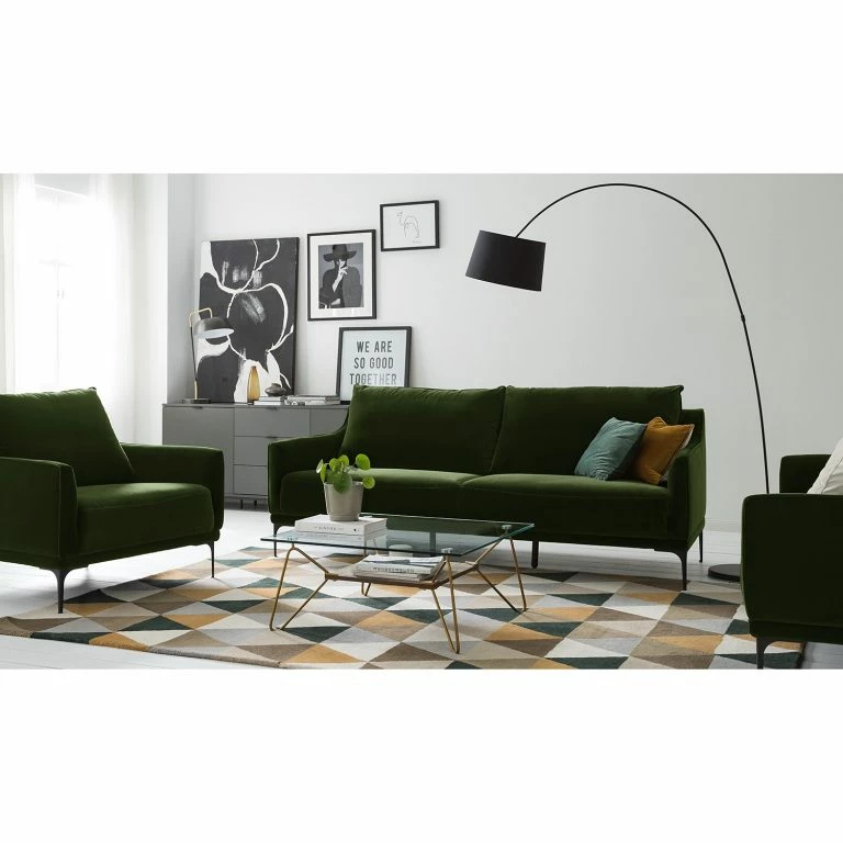 Loftscape Studio Copenhagen Canapé Pouch (3 Places) – Velours – Vert Foncé