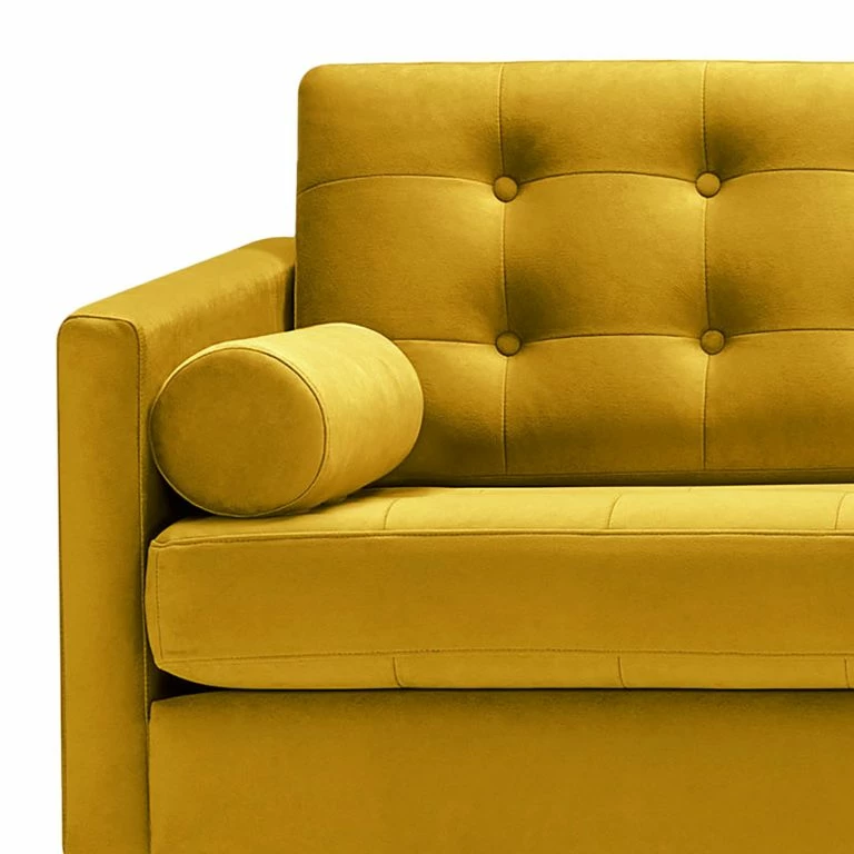 Loftscape Studio Copenhagen Canapé Powder (3 Places) – Velours Houki: Jaune Moutarde – Noir