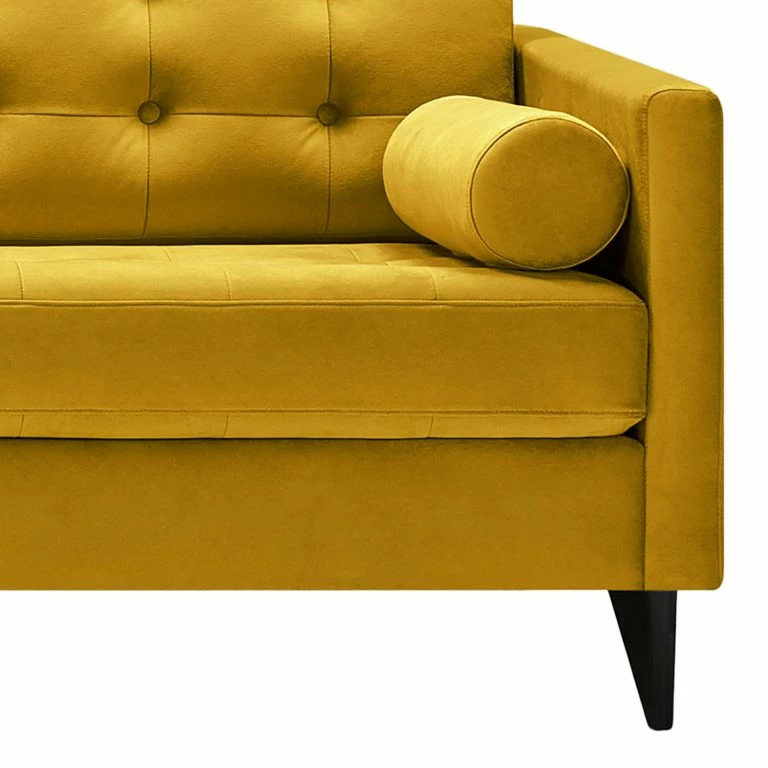 Loftscape Studio Copenhagen Canapé Powder (3 Places) – Velours Houki: Jaune Moutarde – Noir