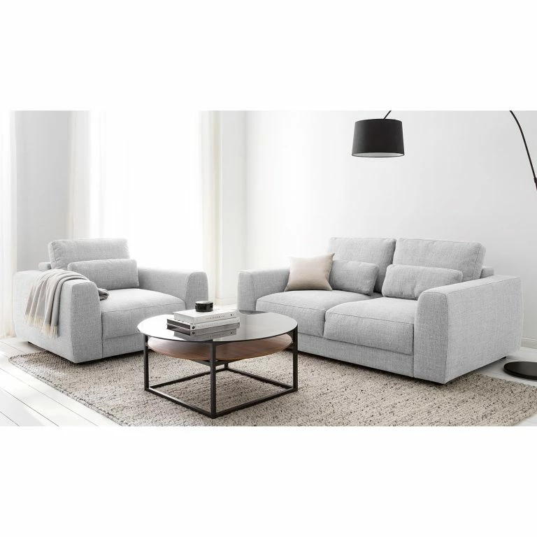 Loftscape Studio Copenhagen Canapé Willows (2 Places) – Tissu Amila: Gris Clair