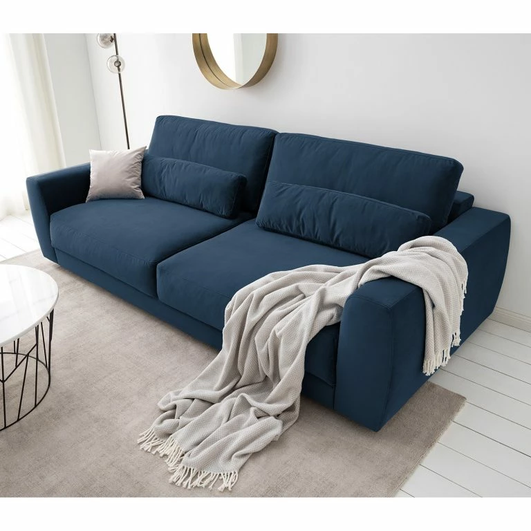 Loftscape Studio Copenhagen Canapé Willows (3 Places) – Velours Shyla: Bleu Foncé