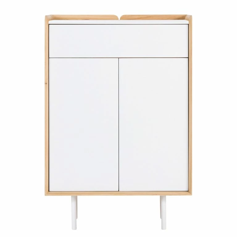 Loftscape Studio Copenhagen Commode Noovi – Partiellement En Chêne Sauvage Massif – Blanc / Chêne Sauvage