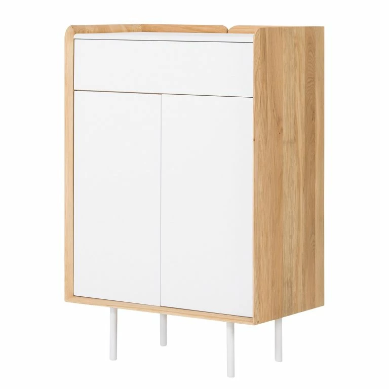 loftscape Studio Copenhagen Commode Noovi – Partiellement en chêne sauvage massif – Blanc / Chêne sauvage