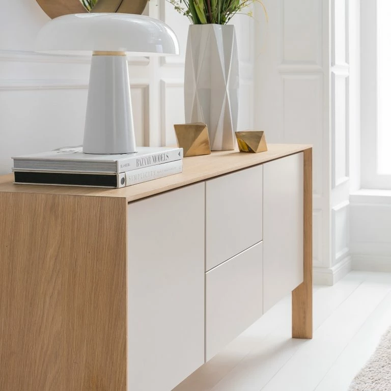 Loftscape Studio Copenhagen Enfilade Maayka I – Partiellement En Chêne Massif – Blanc / Chêne Clair