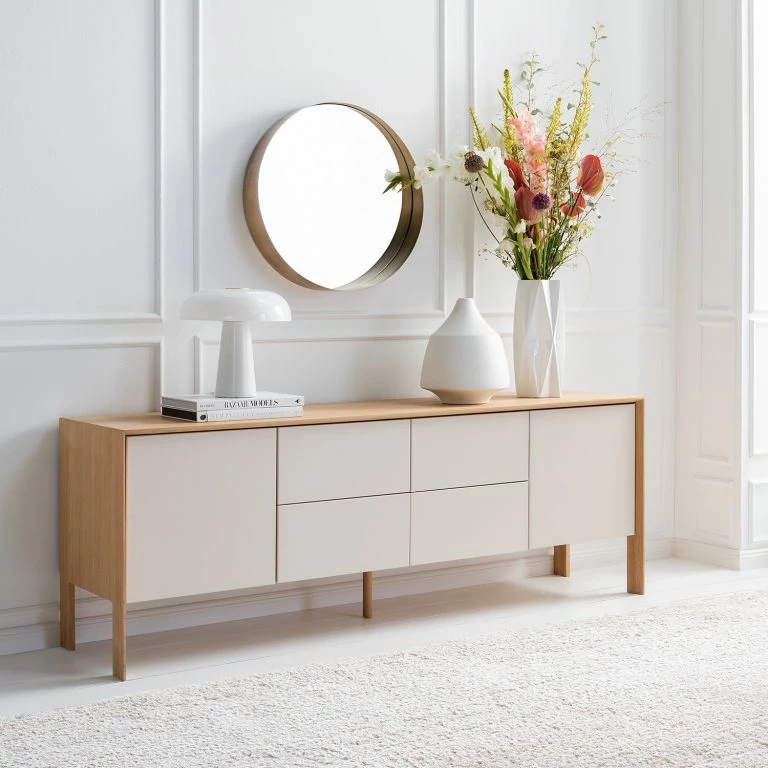 Loftscape Studio Copenhagen Enfilade Maayka II – Partiellement En Chêne Massif – Blanc / Chêne Clair
