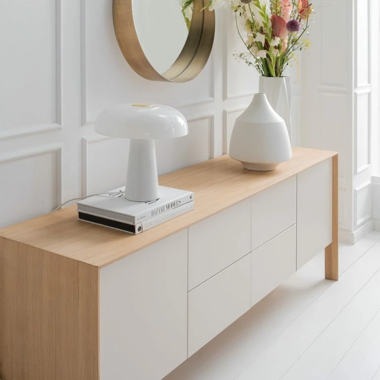 Loftscape Studio Copenhagen Enfilade Maayka II – Partiellement En Chêne Massif – Blanc / Chêne Clair