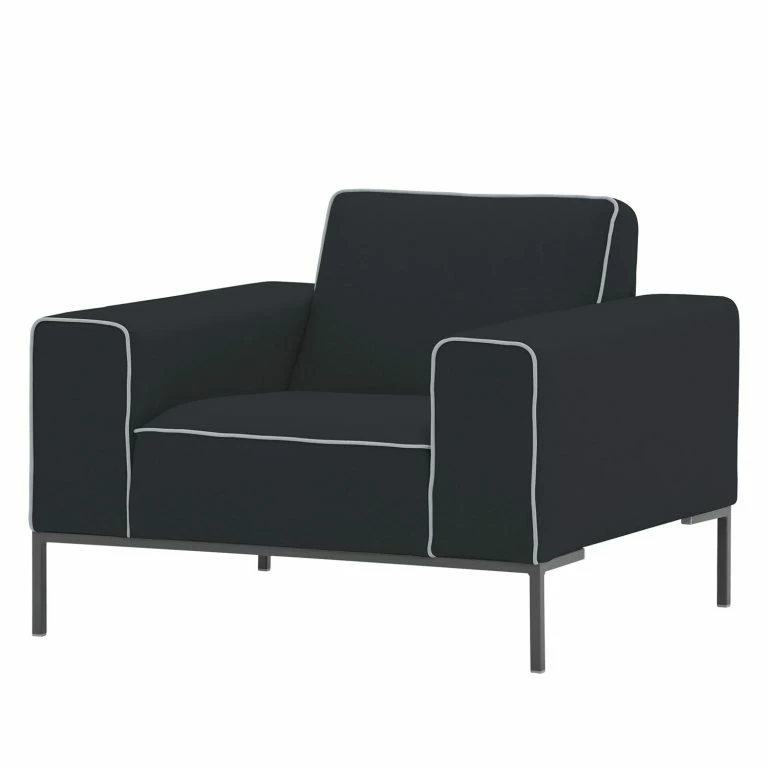 loftscape Studio Copenhagen Fauteuil Ampio Duo Tissu – Tissu Floreana : Anthracite – Gris