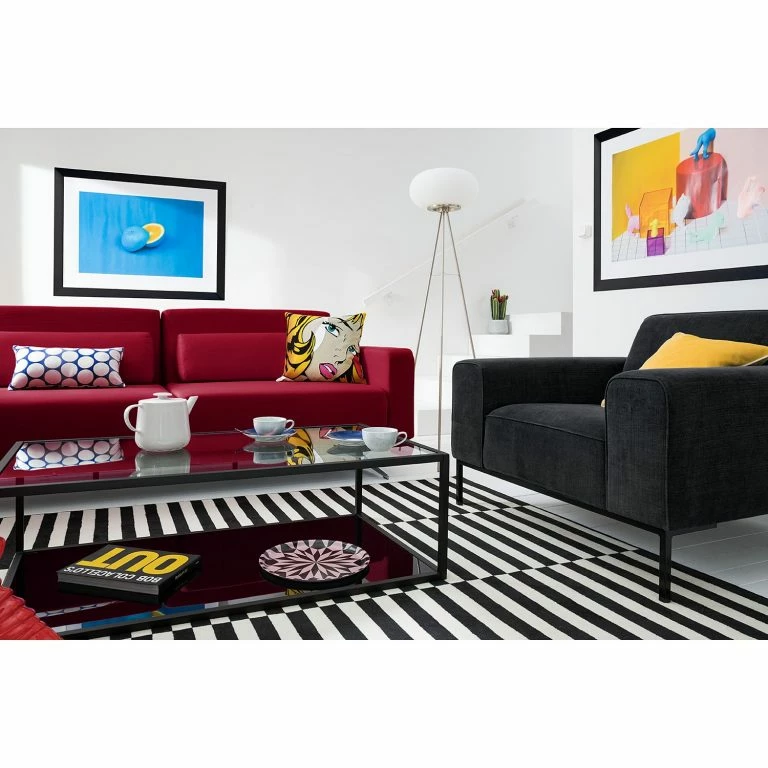 Loftscape Studio Copenhagen Fauteuil Ampio Tissu – Tissu Floreana : Anthracite – Noir