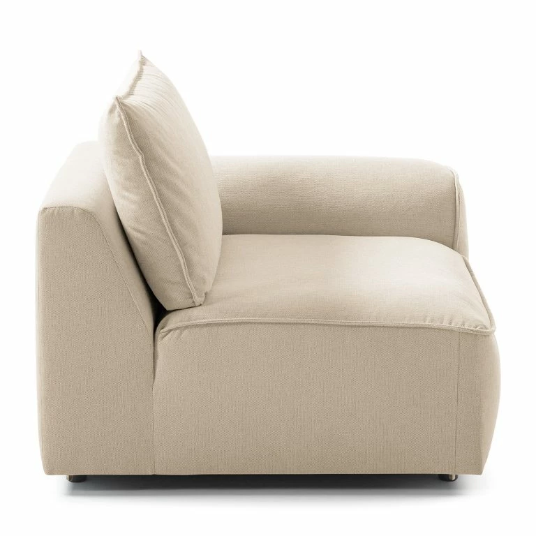 Loftscape Studio Copenhagen Fauteuil Buckley I – Tissu Saia: Beige – Accoudoir Monté à Droite (vu De Face)
