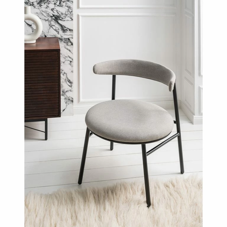Loftscape Studio Copenhagen Fauteuil De Jardin Embi – Tissu / Métal – Gris / Noir