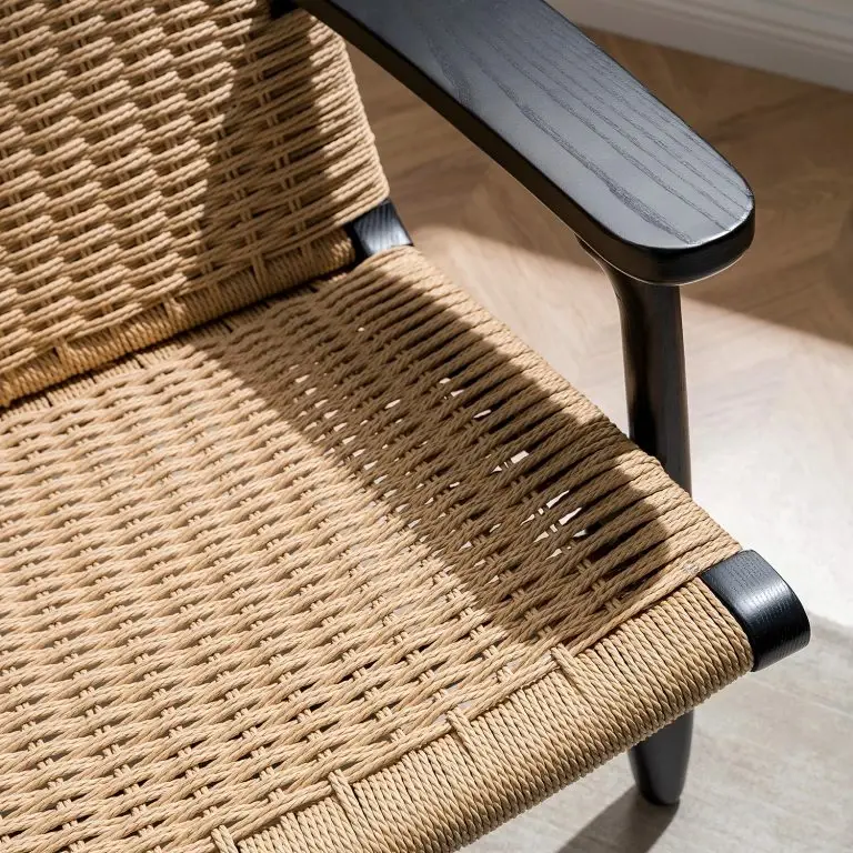 Loftscape Studio Copenhagen Fauteuil De Jardin Emeli – Corde / Frêne Massif – Corde Naturelle / Frêne