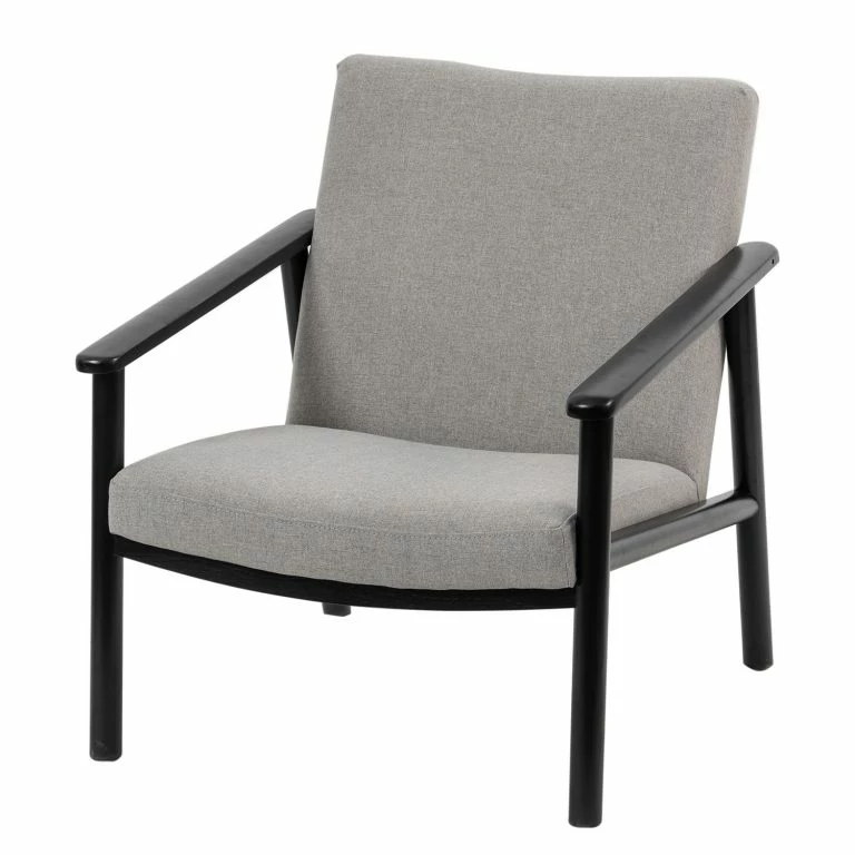 loftscape Studio Copenhagen Fauteuil Etah – Tissu / Hêtre massif – Gris / Noir