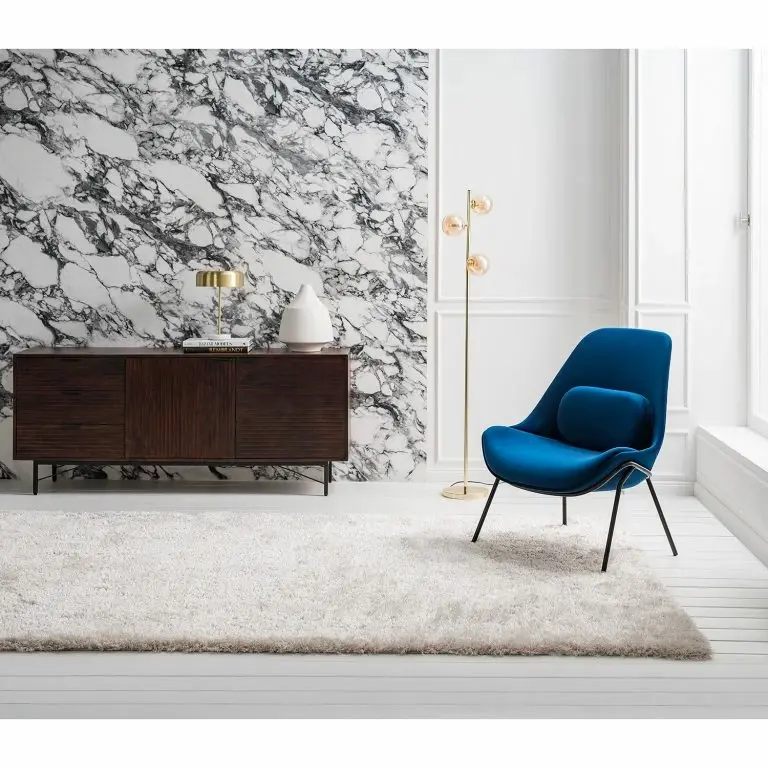 Loftscape Studio Copenhagen Fauteuil Evie II – Velours / Métal – Bleu Foncé / Noir