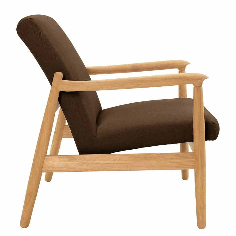Loftscape Studio Copenhagen Fauteuil Froid – Tissu – Tissu Baca: Marron – Chêne Clair