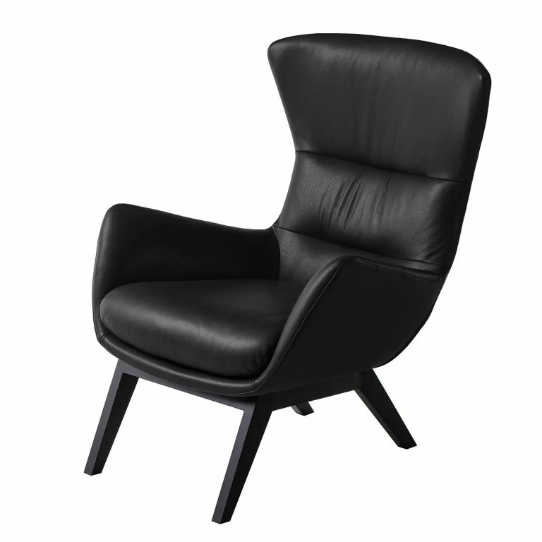 Loftscape Studio Copenhagen Fauteuil Hepburn I – Cuir Véritable Neka : Noir – Noir