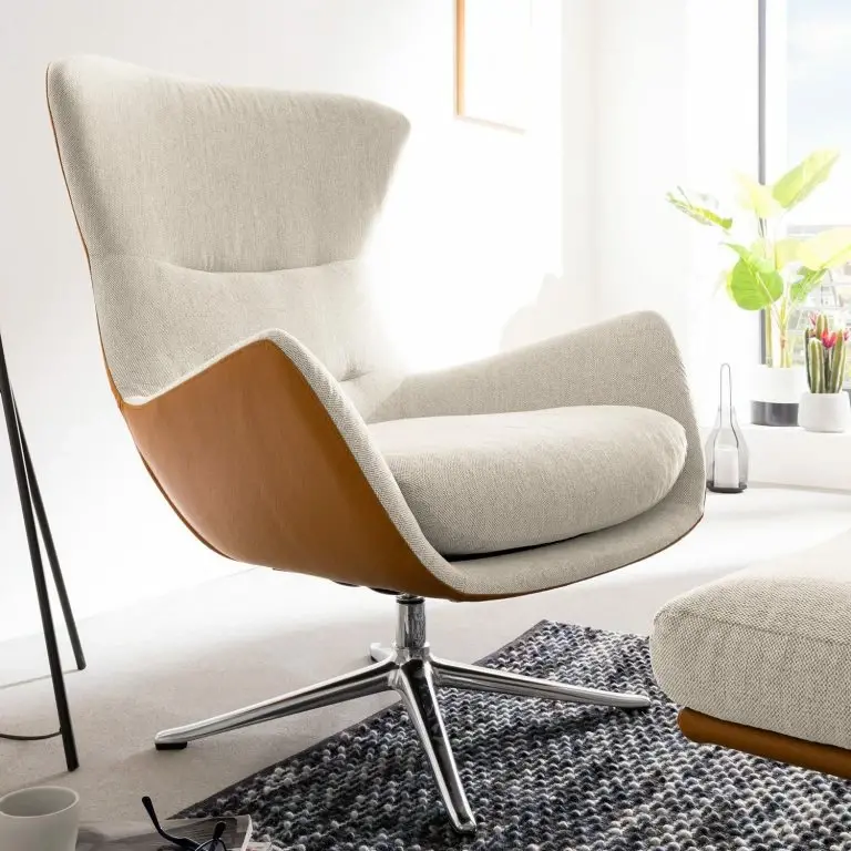 Loftscape Studio Copenhagen Fauteuil Hepburn III – Beige / Cognac – Chrome Brillant