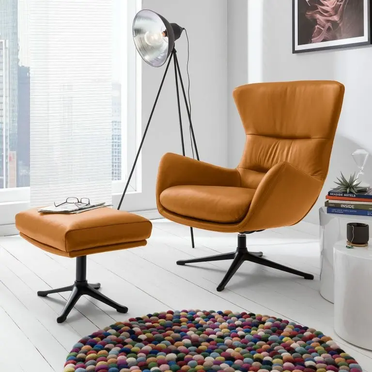 Loftscape Studio Copenhagen Fauteuil Hepburn III – Cuir Véritable Neka : Cognac – Noir