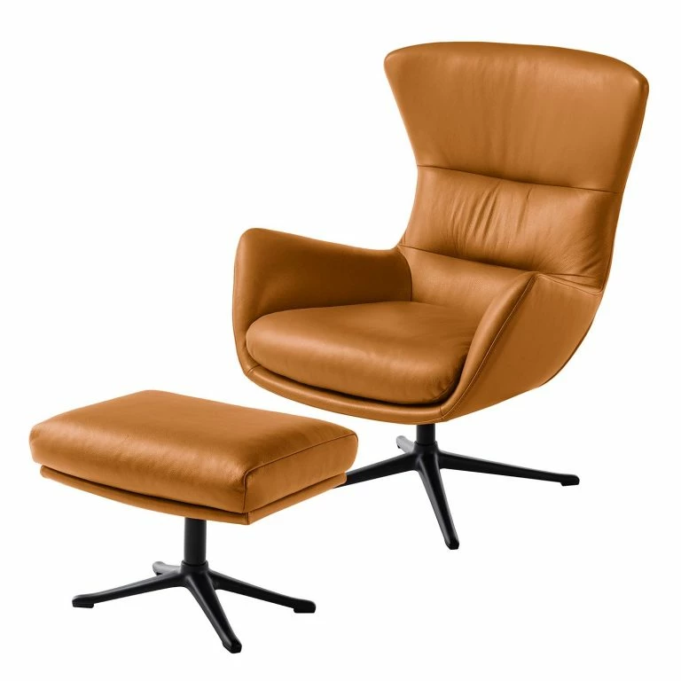 Loftscape Studio Copenhagen Fauteuil Hepburn III – Cuir Véritable Neka : Cognac – Noir