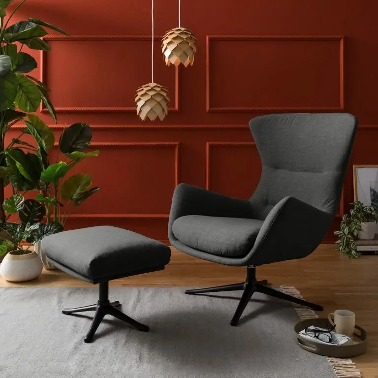 Loftscape Studio Copenhagen Fauteuil Hepburn III – Tissu Milan : Anthracite – Noir