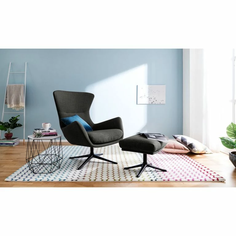 Loftscape Studio Copenhagen Fauteuil Hepburn III – Tissu Milan : Anthracite – Noir