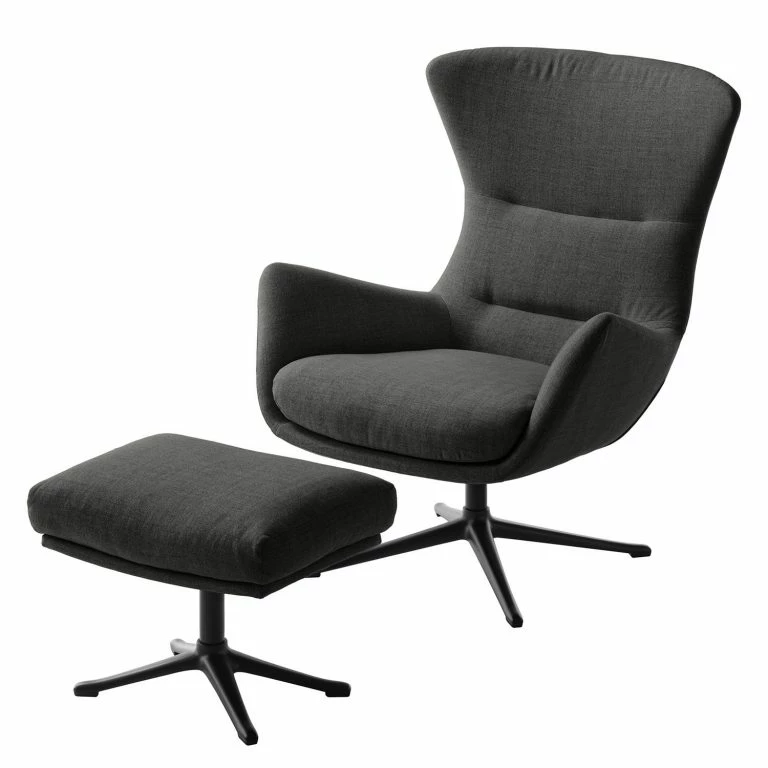 Loftscape Studio Copenhagen Fauteuil Hepburn III – Tissu Milan : Anthracite – Noir