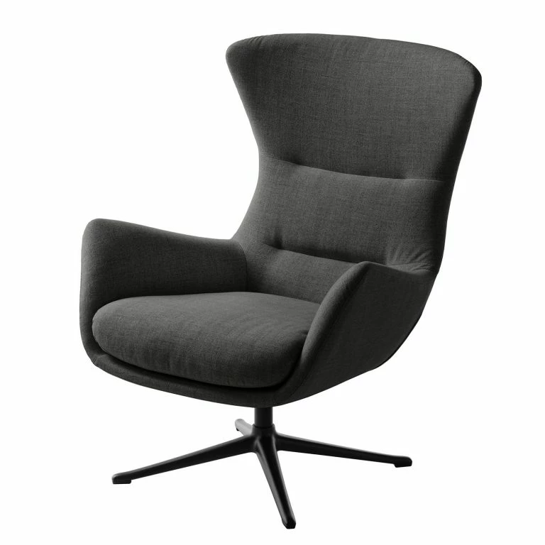 loftscape Studio Copenhagen Fauteuil Hepburn III – Tissu Milan : Anthracite – Noir