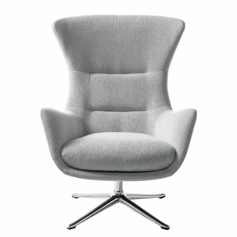 Loftscape Studio Copenhagen Fauteuil Hepburn III – Tissu Saia: Gris Clair – Chrome Brillant