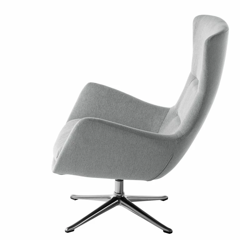 Loftscape Studio Copenhagen Fauteuil Hepburn III – Tissu Saia: Gris Clair – Chrome Brillant