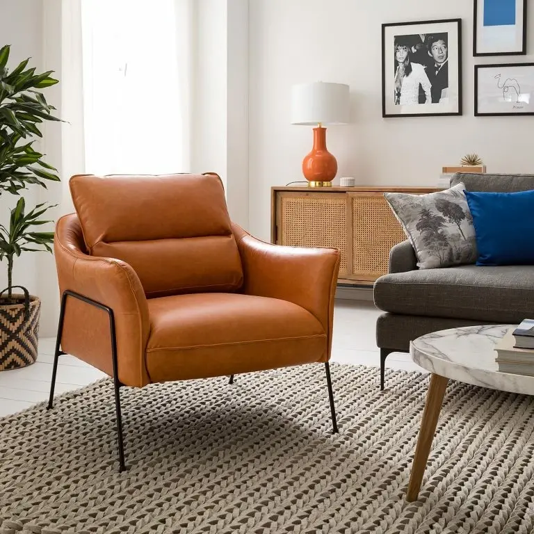 Loftscape Studio Copenhagen Fauteuil Knokke I – Cuir Véritable – Cognac