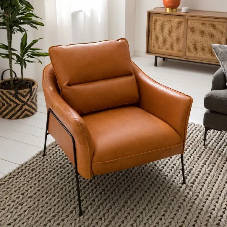 Loftscape Studio Copenhagen Fauteuil Knokke I – Cuir Véritable – Cognac