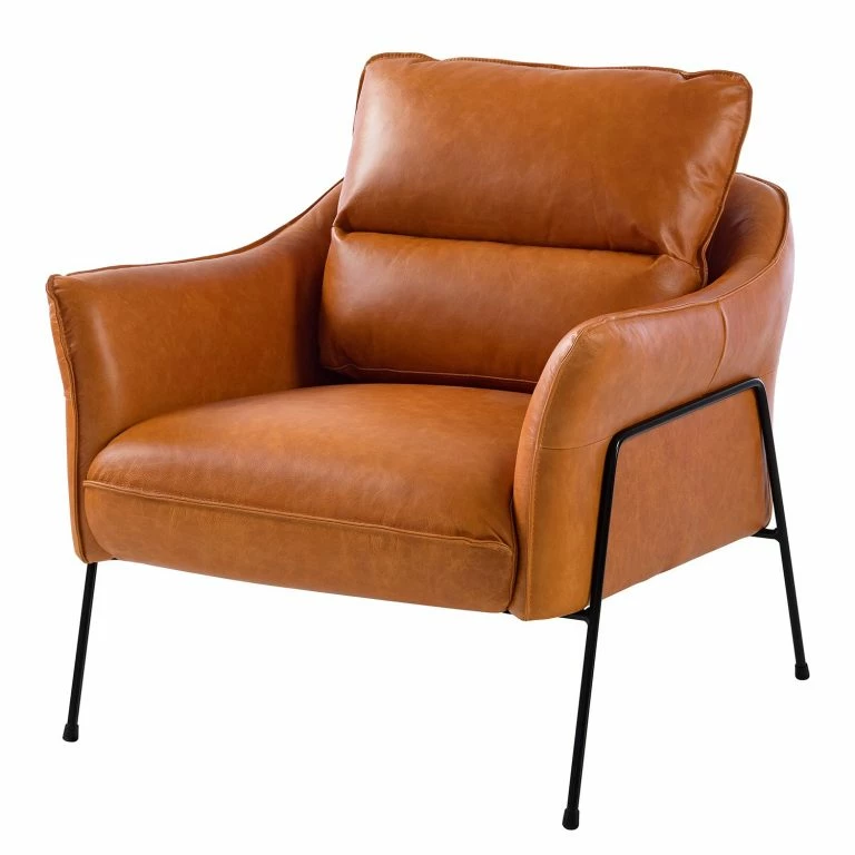 loftscape Studio Copenhagen Fauteuil Knokke I – Cuir véritable – Cognac