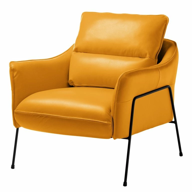 loftscape Studio Copenhagen Fauteuil Knokke II – Cuir véritable – Jaune doré