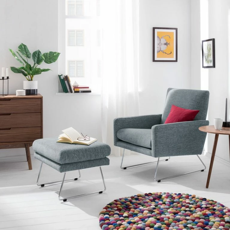 Loftscape Studio Copenhagen Fauteuil Maximus – Tissu Structuré – Gris Pigeon