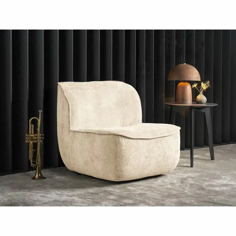 Loftscape Studio Copenhagen Fauteuil Pivotant Sasina – Microfibre Alana: Créme