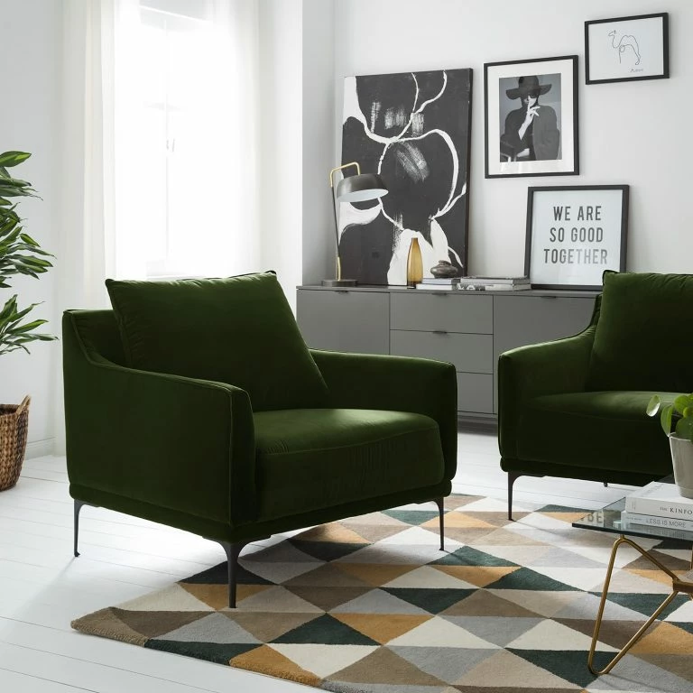 Loftscape Studio Copenhagen Fauteuil Pouch – Velours – Vert Foncé