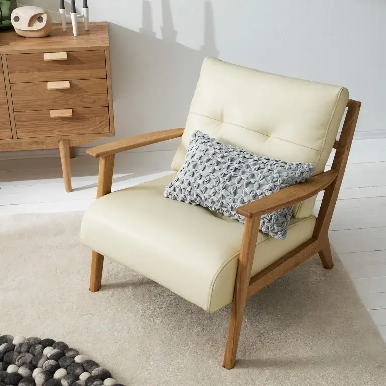 Loftscape Studio Copenhagen Fauteuil TIMON – Cuir Véritable Neka : Crème