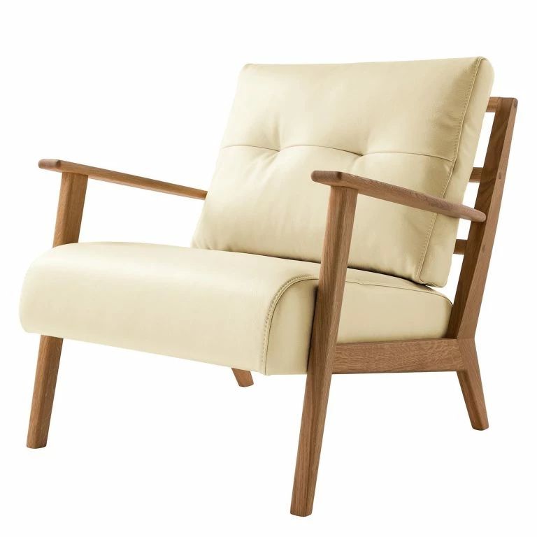 loftscape Studio Copenhagen Fauteuil TIMON – Cuir véritable Neka : Crème
