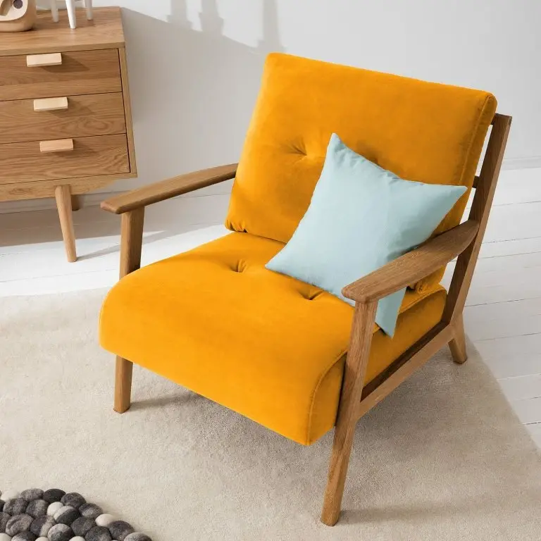 Loftscape Studio Copenhagen Fauteuil TIMON – Velours Shyla: Jaune Moutarde