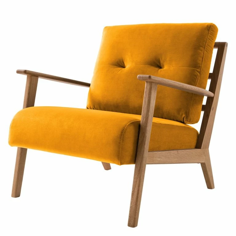 loftscape Studio Copenhagen Fauteuil TIMON – Velours Shyla: Jaune moutarde