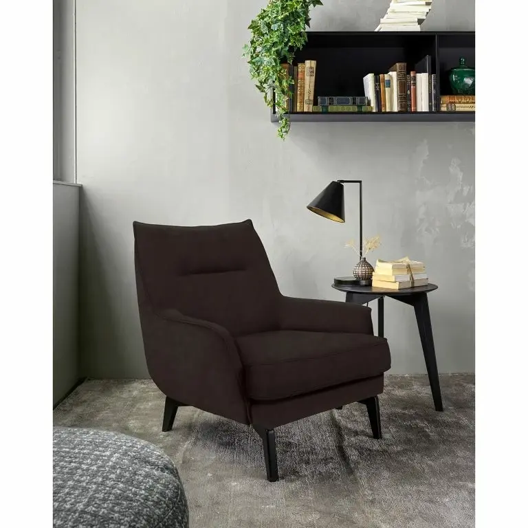 Loftscape Studio Copenhagen Fauteuil Vieux Vichy – Cuir Lecia: Marron Foncé
