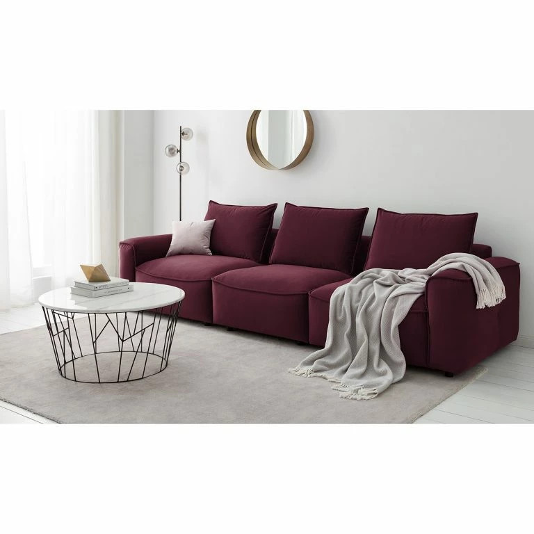 Loftscape Studio Copenhagen Grand Canapé Buckley I – Velours Shyla: Aubergine