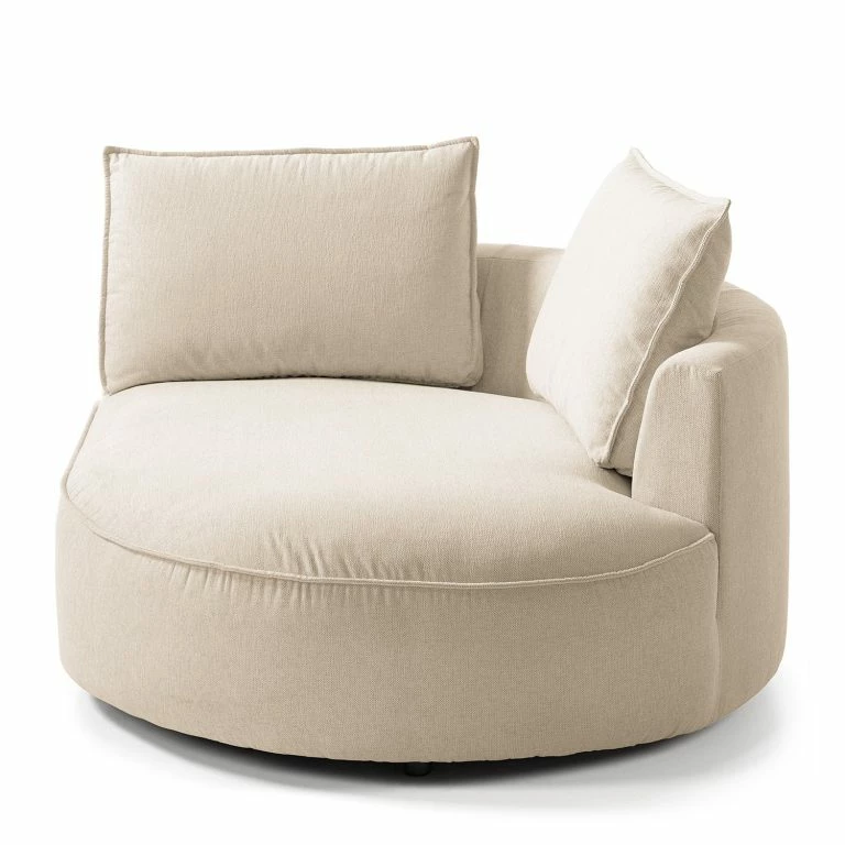 Loftscape Studio Copenhagen Méridienne Buckley I – Tissu Saia: Beige – 126 X 154 Cm – Alignement à Droite