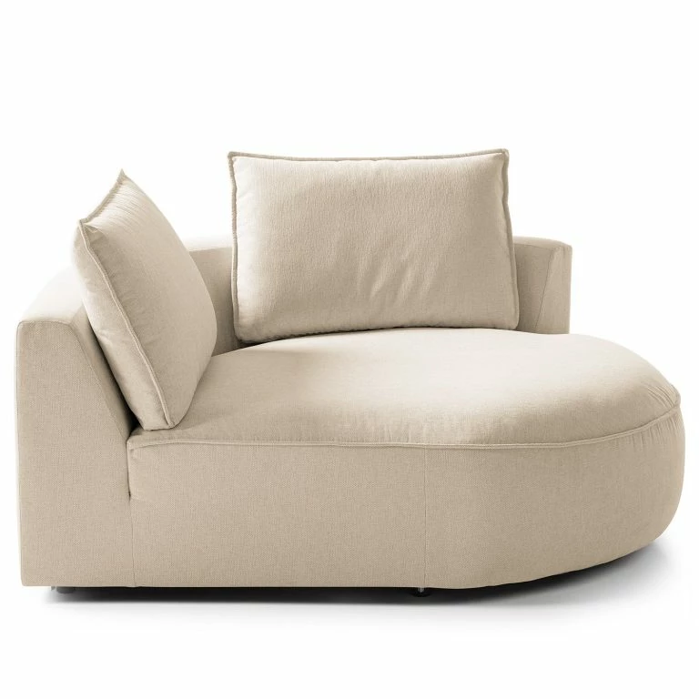 Loftscape Studio Copenhagen Méridienne Buckley I – Tissu Saia: Beige – 126 X 154 Cm – Alignement à Droite
